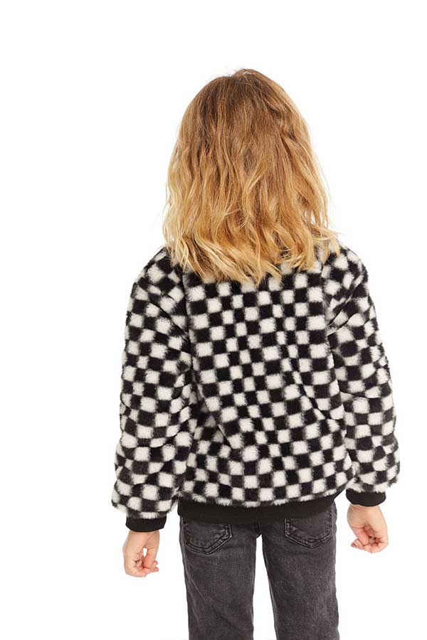 Ally Bomber Jacket | Black White Check - Thumbnail Image Number 2 of 2
