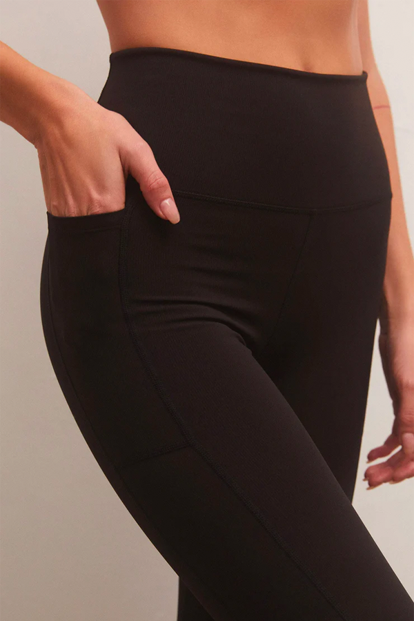 Good Form Rib 7/8 Legging | Black - Main Image Number 4 of 4