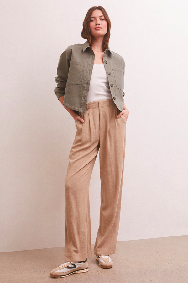 Cropped Twill Jacket | Evergreen - Thumbnail Image Number 4 of 4