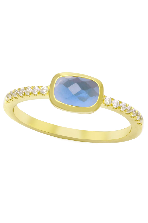 Elongated Cushion Gemstone Ring | Blue Topaz - Visual Media Number 1 of 1