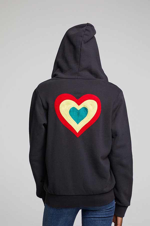 Chaser One Love One Heart Zip Up | Licorice - Visual Media Number 2 of 2