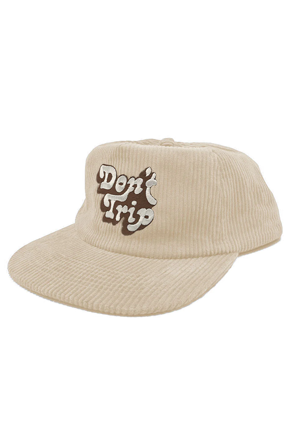 Dont Trip Fat Corduroy Snapback Hat | Cream - Visual Media Number 1 of 1