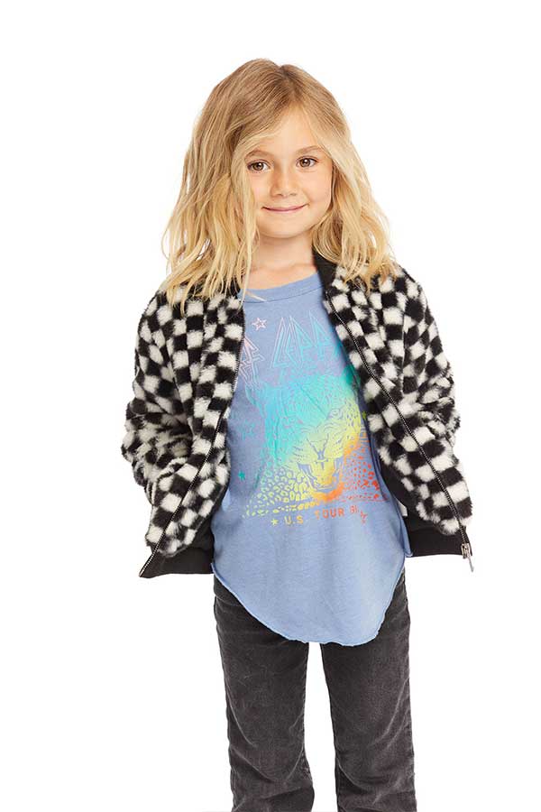 Ally Bomber Jacket | Black White Check - Thumbnail Image Number 1 of 2