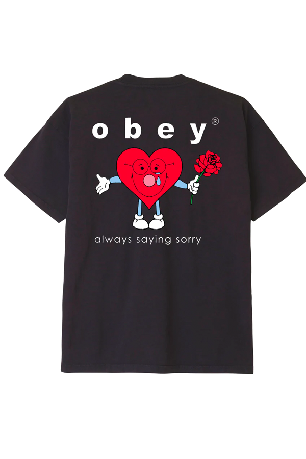 Obey Always Saying Sorry Tee | Off Black - Visual Media Number 1 of 2