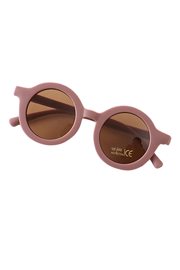 Kids Retro Round Sunglasses UV 400 | Plum - Visual Media Number 1 of 1