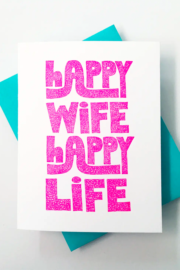 Happy Wife Happy Life Card – West of Camden