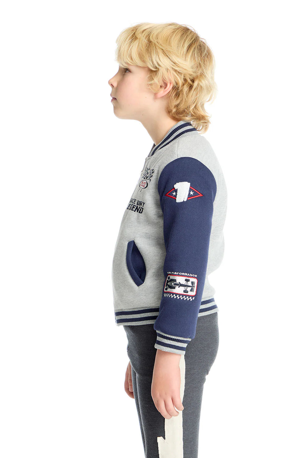 Allan Bomber Jacket | Navy / Heather Grey - Visual Media Number 3 of 4