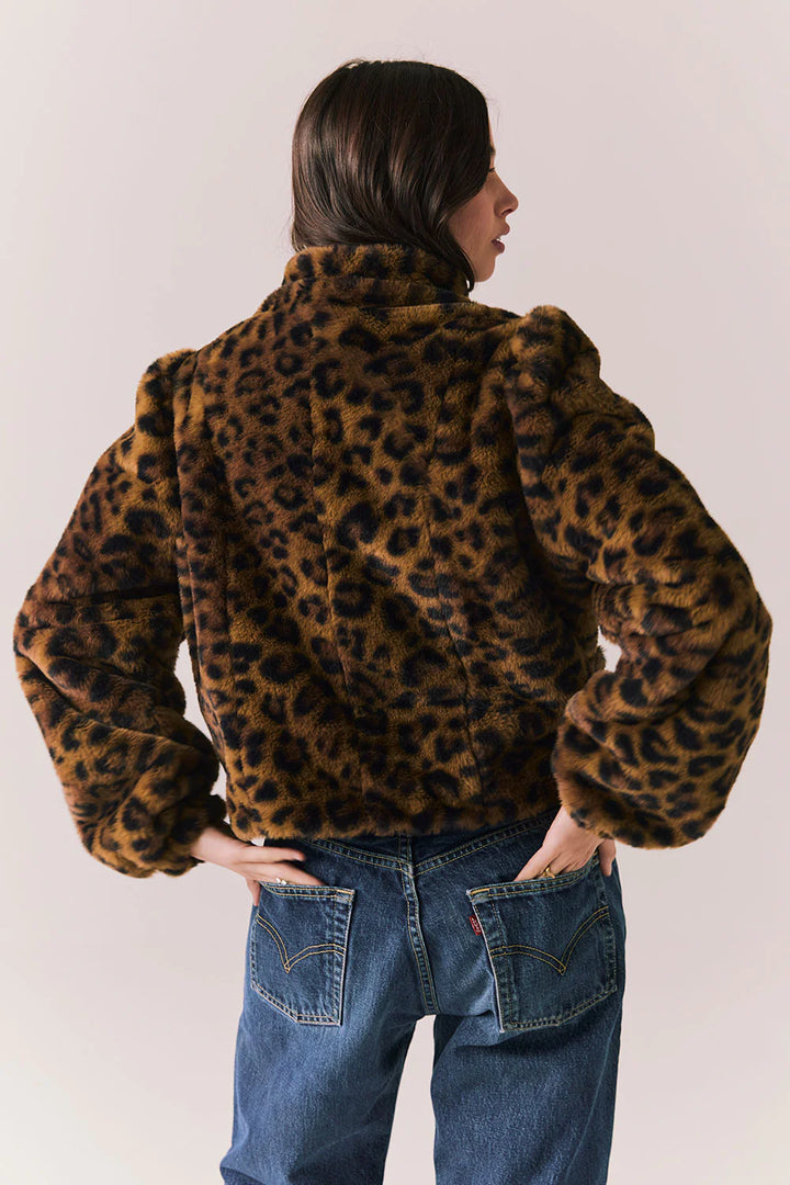 Puff Sleeve Jacket | Leopard - Thumbnail Image Number 2 of 3