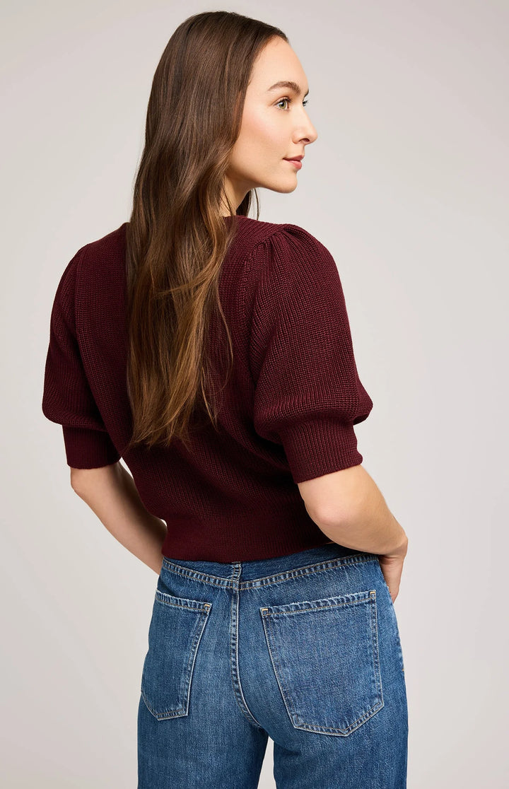 Phoebe V Neck Sweater | Merlot - Thumbnail Image Number 2 of 2