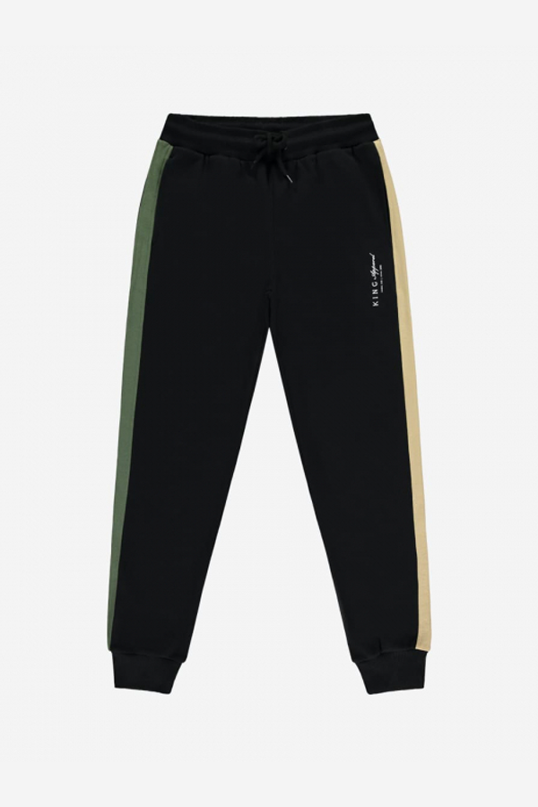Aldgate Striped Tracksuit Bottoms | Black - Thumbnail Image Number 2 of 3