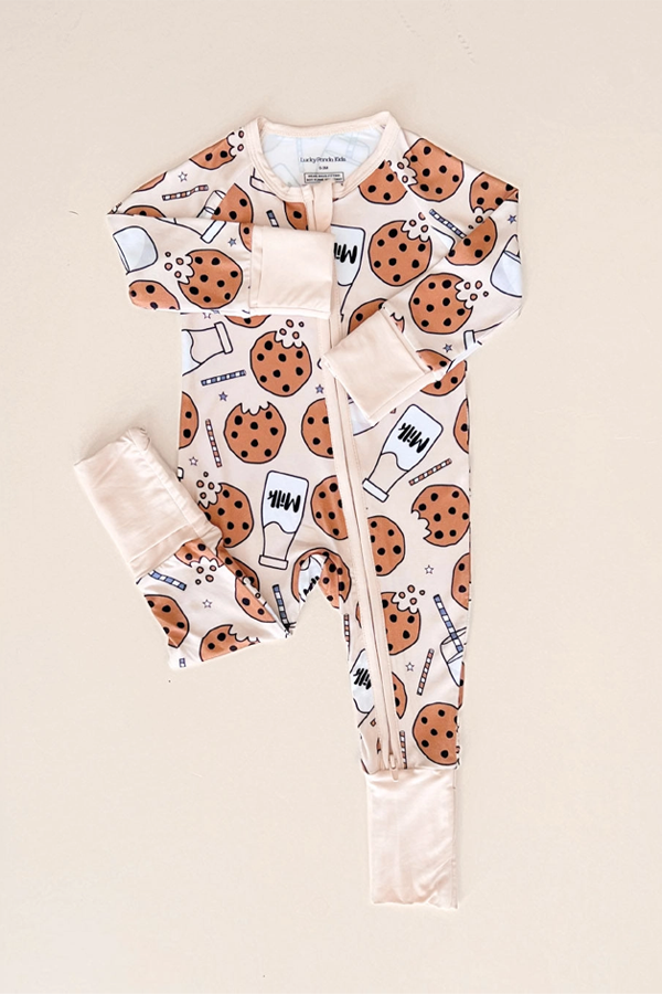 Bamboo Zip Romper | Milk & Cookies - Thumbnail Image Number 4 of 4