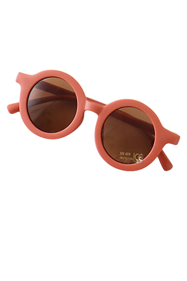 Kids Retro Round Sunglasses UV 400 | Rust - Visual Media Number 1 of 1
