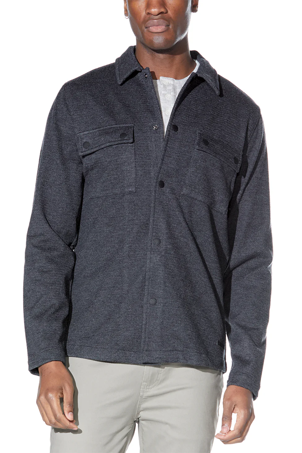 Bennett Knit Shirt Jacket | Heather Dark Charcoal - Thumbnail Image Number 1 of 3