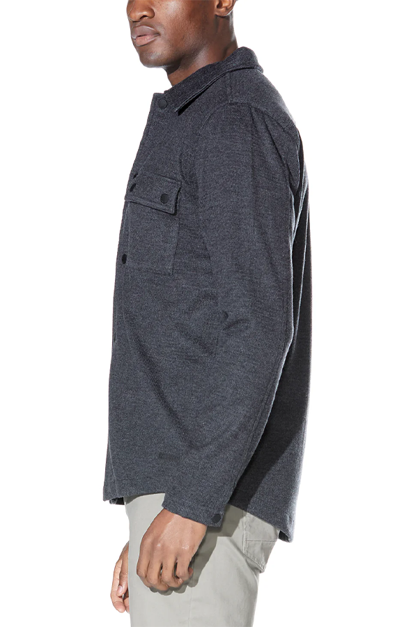 Bennett Knit Shirt Jacket | Heather Dark Charcoal - Thumbnail Image Number 2 of 3