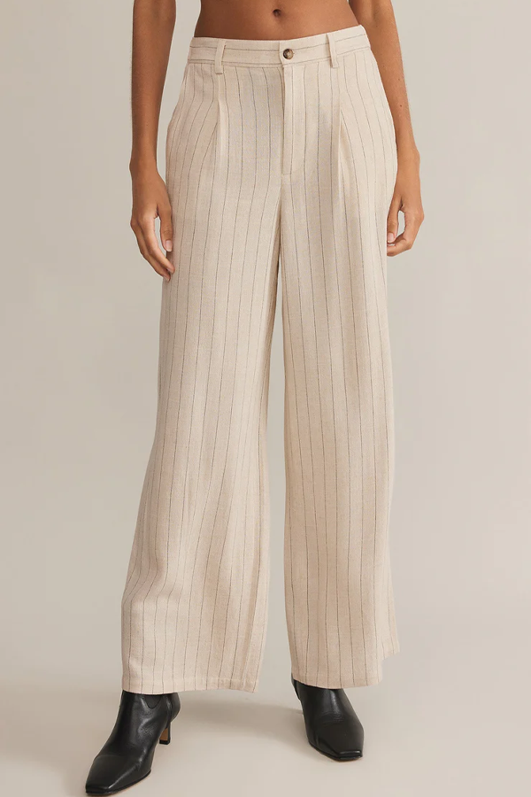 Bennett Pinstripe Pant | Flax - Thumbnail Image Number 3 of 5