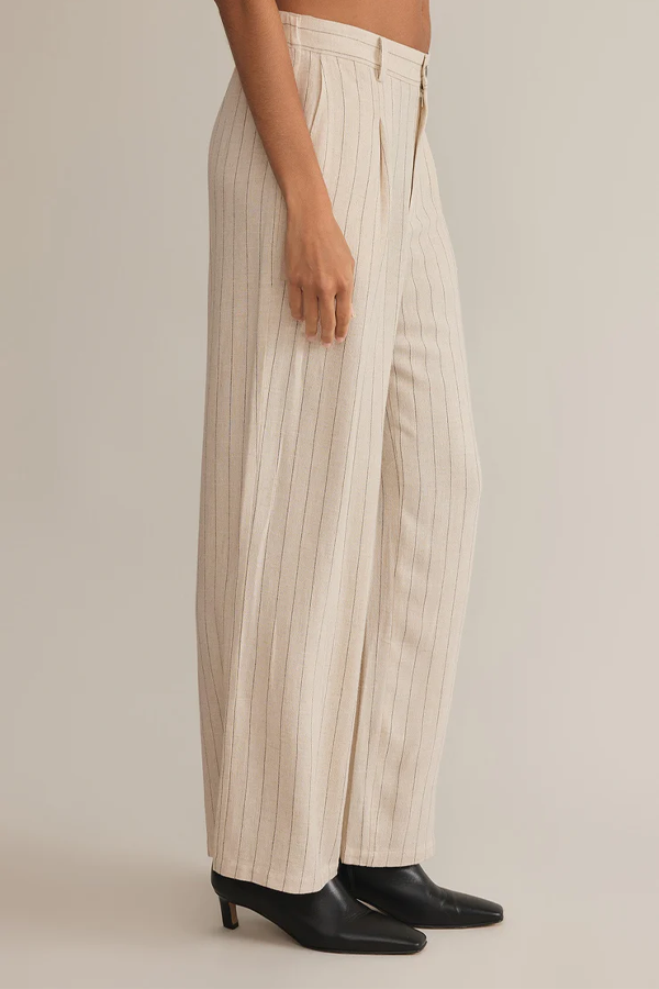 Bennett Pinstripe Pant | Flax - Visual Media Number 4 of 5
