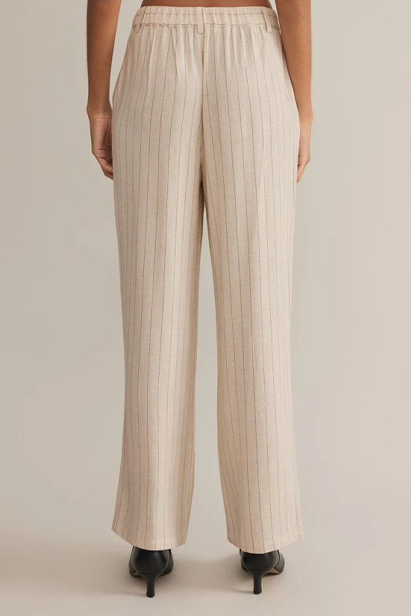 Bennett Pinstripe Pant | Flax - Visual Media Number 5 of 5
