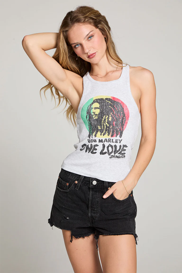 Bob Marley Jamaica Tank | Light Heather Gray - Thumbnail Image Number 3 of 5