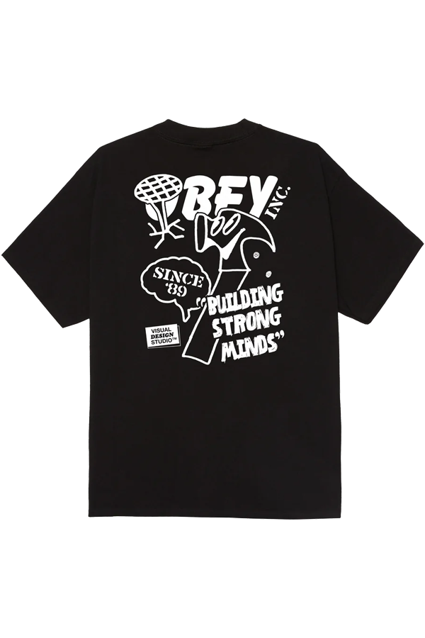 Obey Building Strong Minds Tee | Black - Visual Media Number 1 of 2