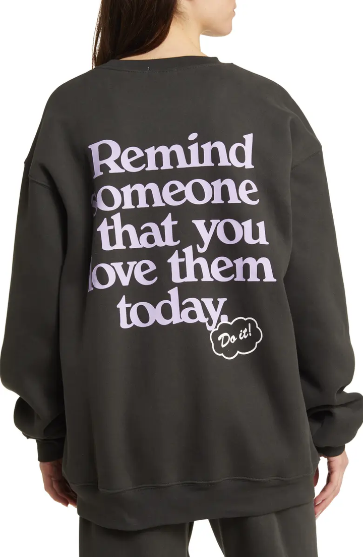 Somebody Loves You Crewneck | Charcoal - Thumbnail Image Number 2 of 2