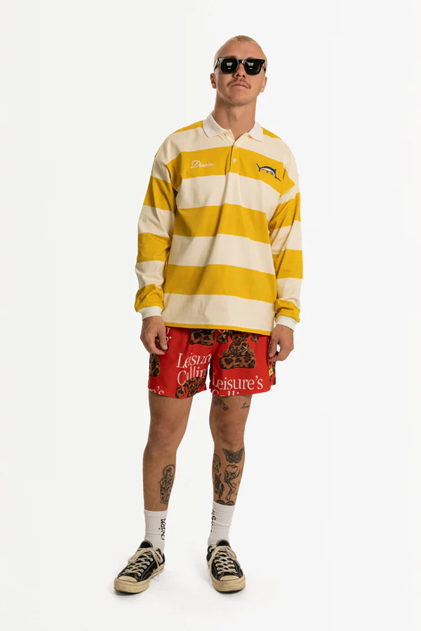 Cat Call Swim Short | Red - Thumbnail Image Number 1 of 3