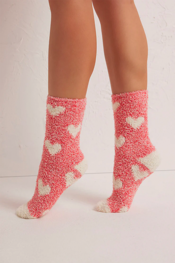 2 Pack Plush Heart Socks | Vanilla Ice - Thumbnail Image Number 3 of 3