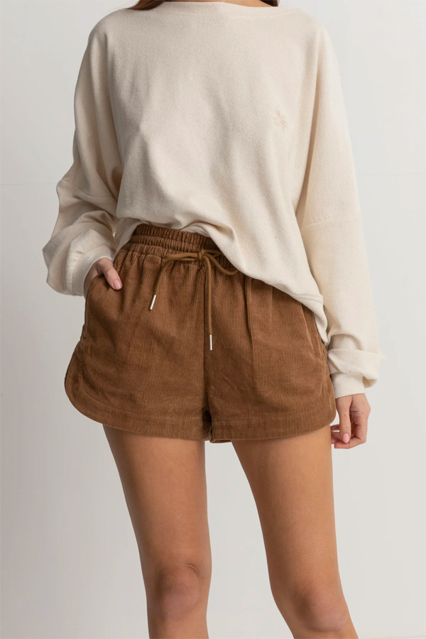 Mazzy Corduroy Short | Camel - Main Image Number 1 of 3