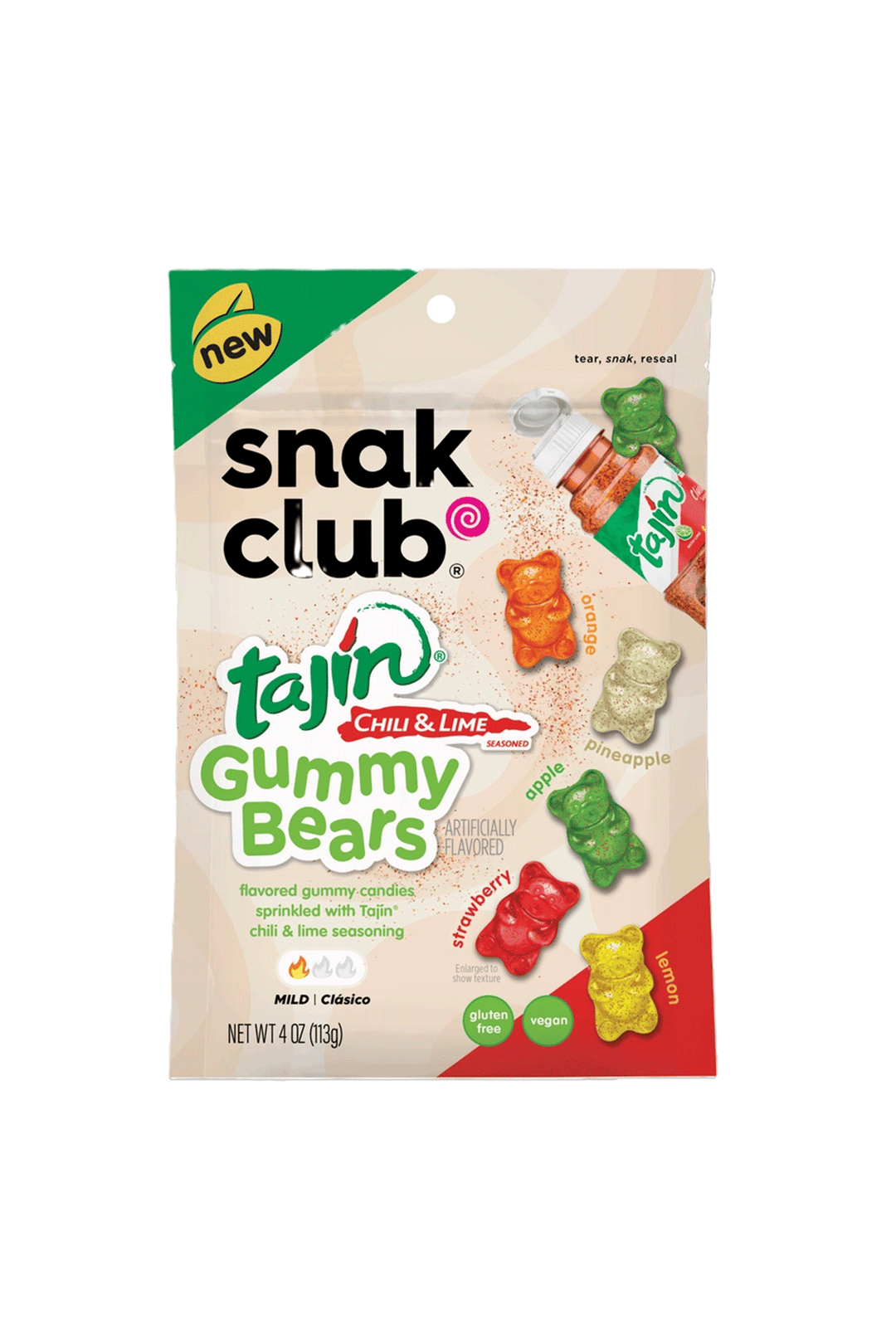 Snak Club Tajin Chili & Lime Gummy Bears 4oz - Visual Media Number 1 of 2