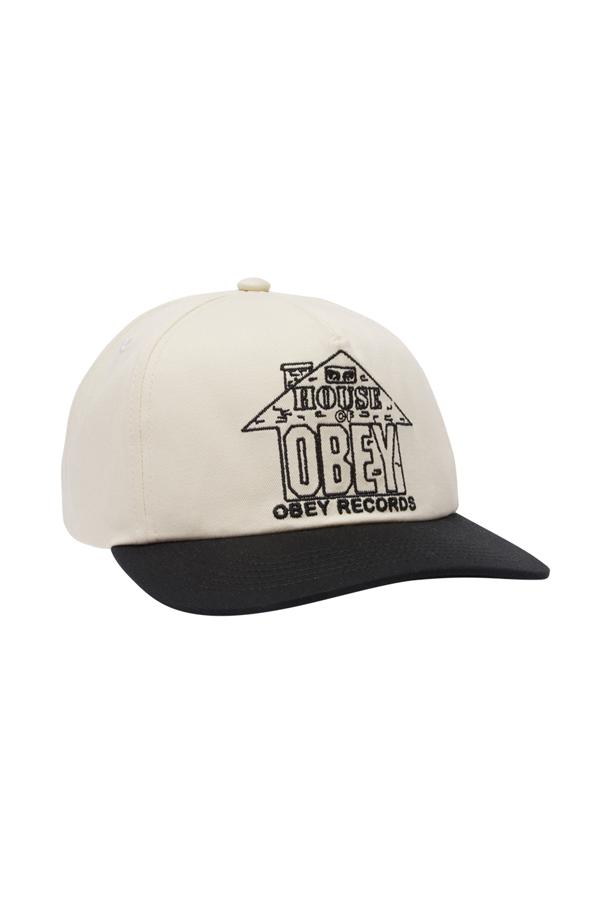 House Of Obey 5 Panel Snapback | Unbleached Multi - Thumbnail Image Number 1 of 2