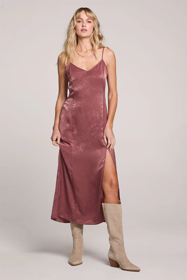 Isabella Midi Dress | Sangria - Visual Media Number 1 of 4