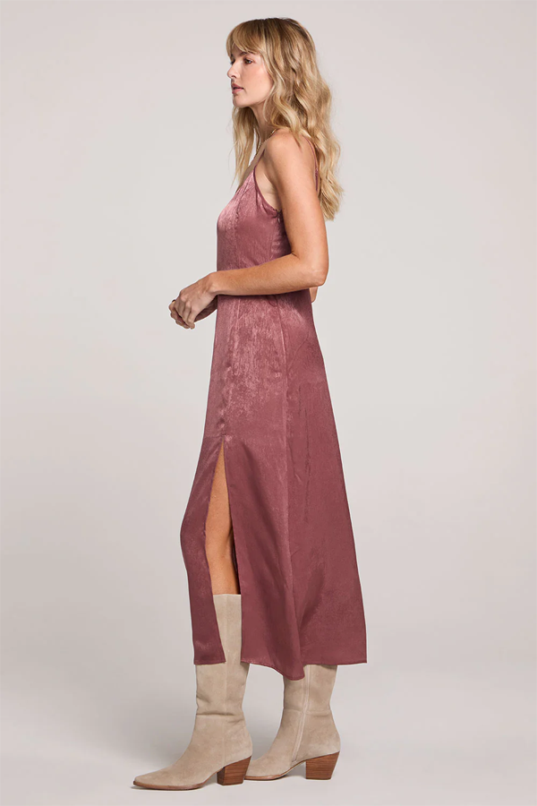 Isabella Midi Dress | Sangria - Thumbnail Image Number 3 of 4