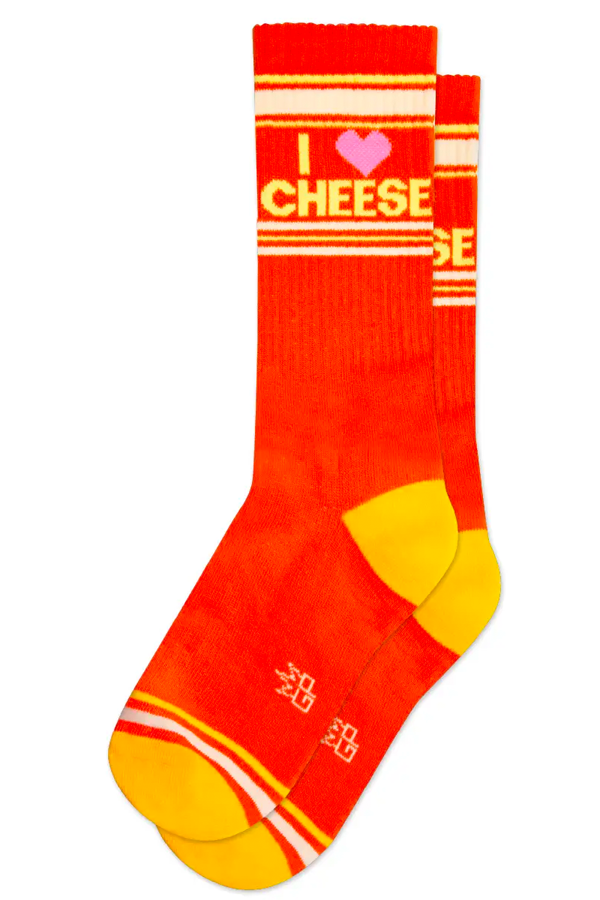 I Heart Cheese Gym Socks - Thumbnail Image Number 1 of 2