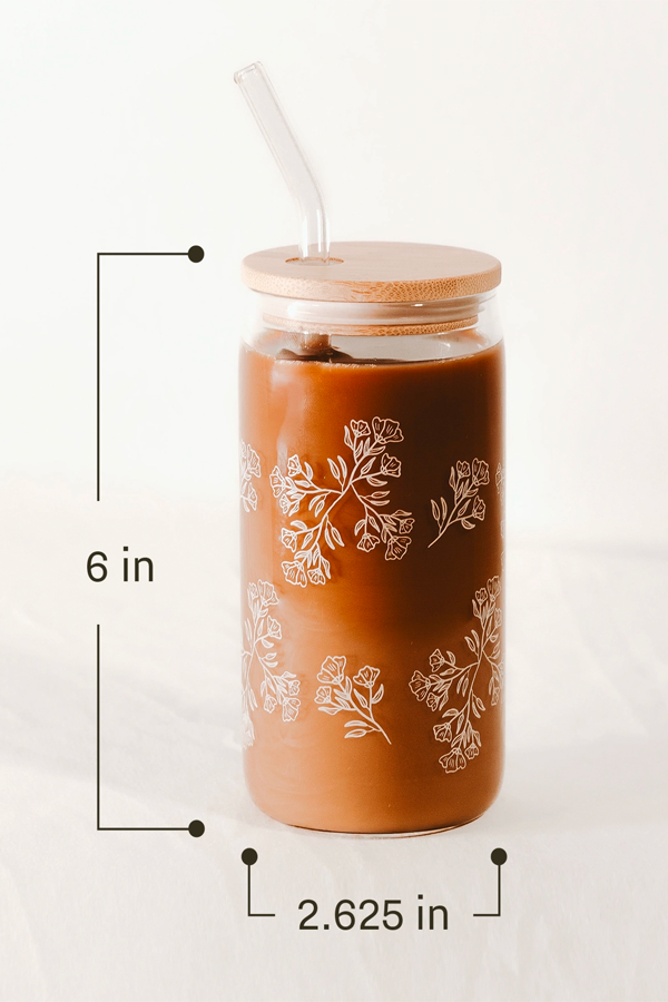 Strawberry 17oz Can Glass w/ Straw and Lid - Thumbnail Image Number 3 of 3