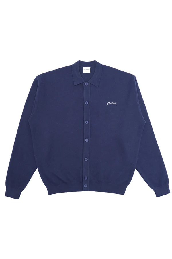 Jude Longsleeve Knit Cardigan Sweater | Navy - Thumbnail Image Number 2 of 3