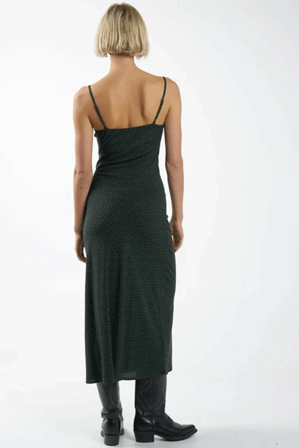 Cassia Bias Dress | Deep Forest - Thumbnail Image Number 2 of 2