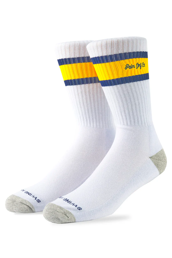 PGC Crew Sock | White/Yellow/Blue - Thumbnail Image Number 1 of 3