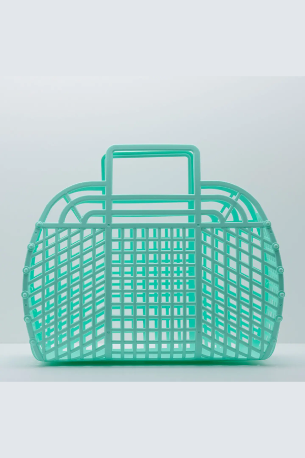 Large Retro Jelly Basket | Mint - Visual Media Number 1 of 1