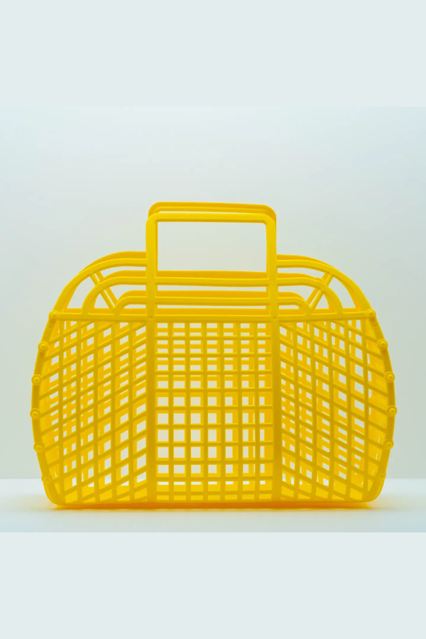 Large Retro Jelly Basket | Yellow - Visual Media Number 1 of 1
