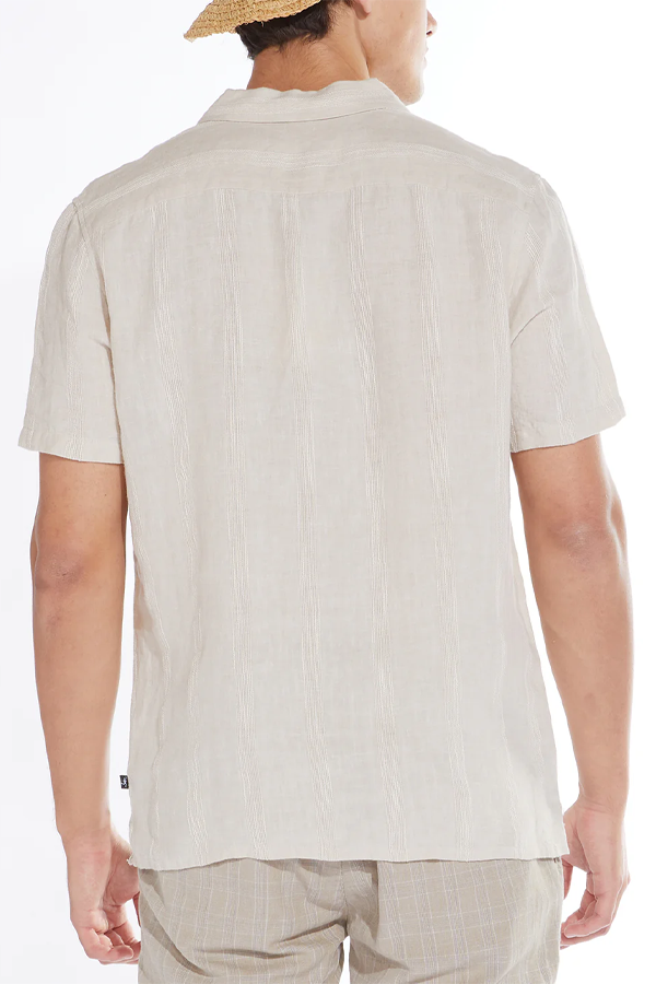 Lodi Linen Resort Shirt | Ecru - Thumbnail Image Number 3 of 3