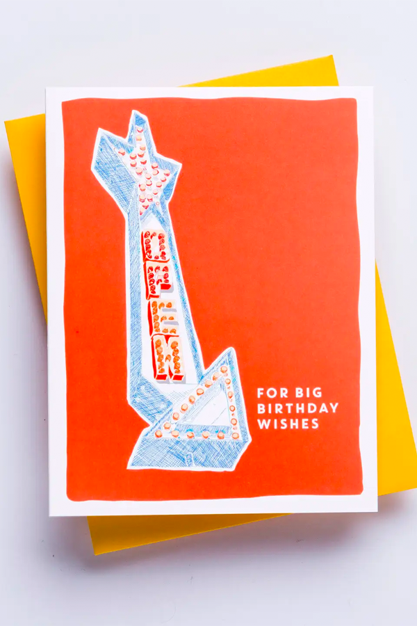 Open Neon Sign Birthday Card - Visual Media Number 1 of 1