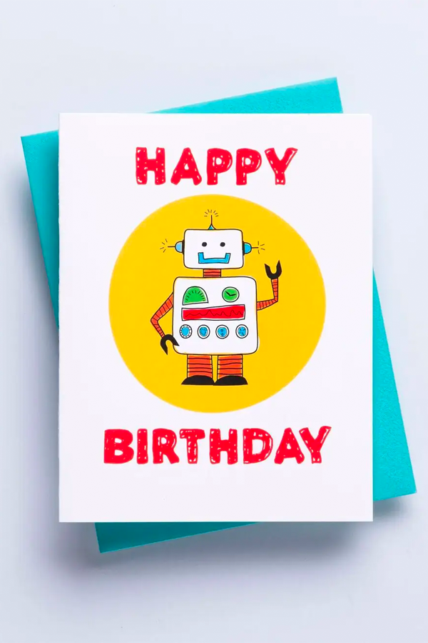 Robot Birthday Card - Visual Media Number 1 of 1