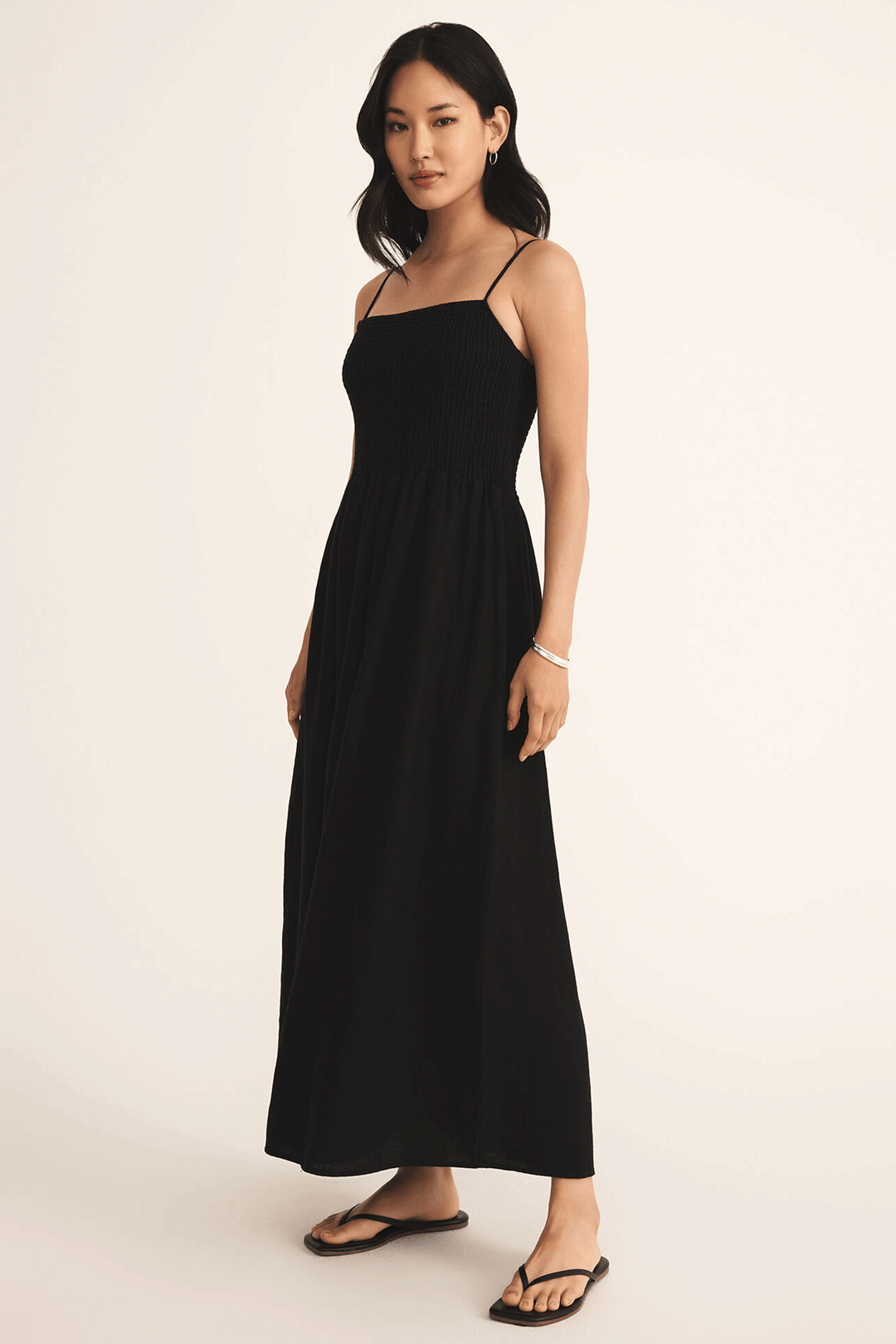 Bayside Linen Maxi Dress | Black - Visual Media Number 3 of 3