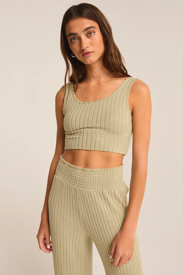 Zoe Rib Tank Bra | Meadow - Thumbnail Image Number 3 of 4