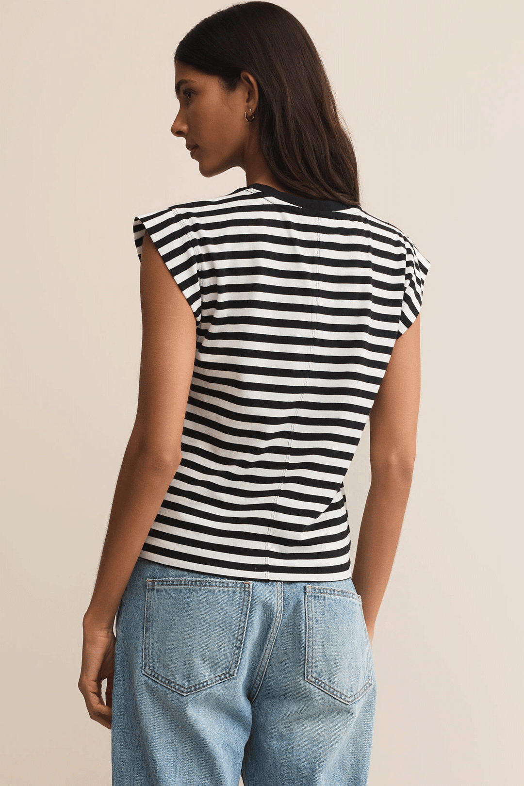 Stripe Camino Top | Black - Visual Media Number 2 of 2