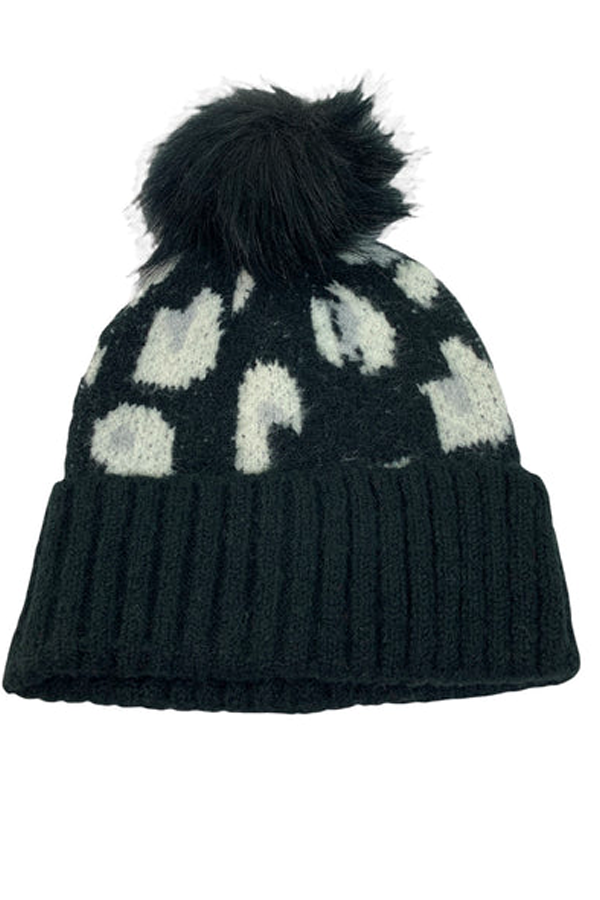 Laurent Animal Beanie | Black - Visual Media Number 1 of 1