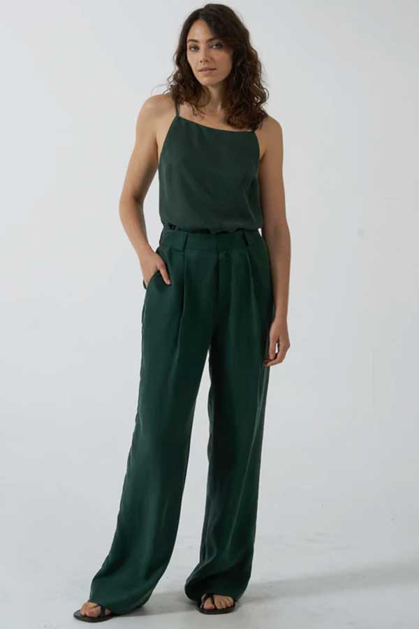 Artisan Cupro Pant | Deep Emerald - Thumbnail Image Number 1 of 3