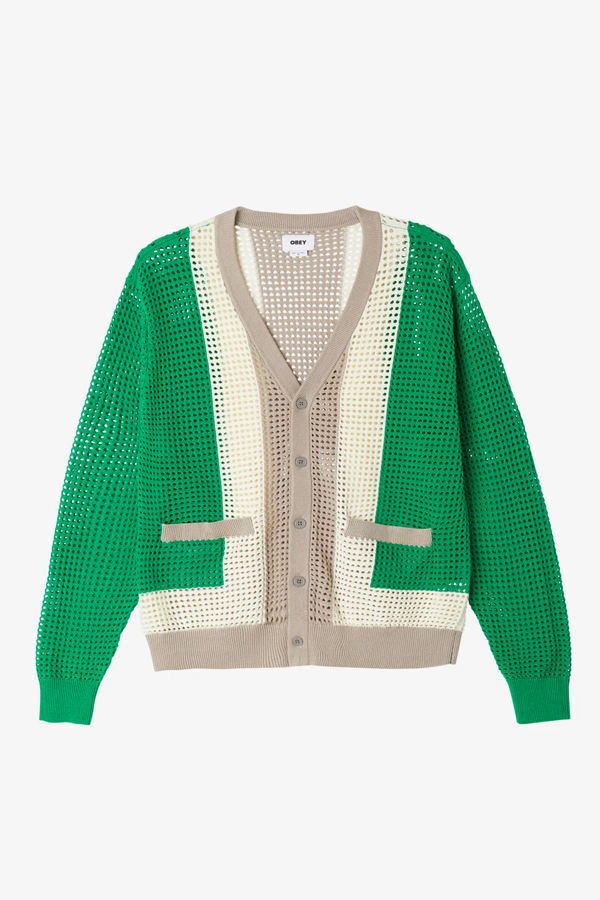 Anderson 60's Cardigan | Green Multi - Main Image Number 2 of 4