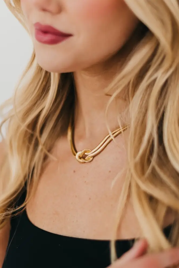Talia Tied Necklace | Gold - Visual Media Number 1 of 1
