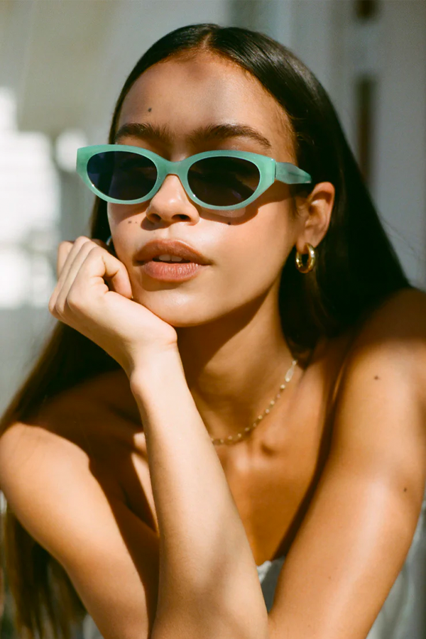Heatwave Sunglasses | Matcha - Grey - Thumbnail Image Number 1 of 5