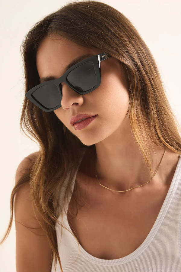 Villa Sunglasses | Polished Black - Grey - Thumbnail Image Number 1 of 4